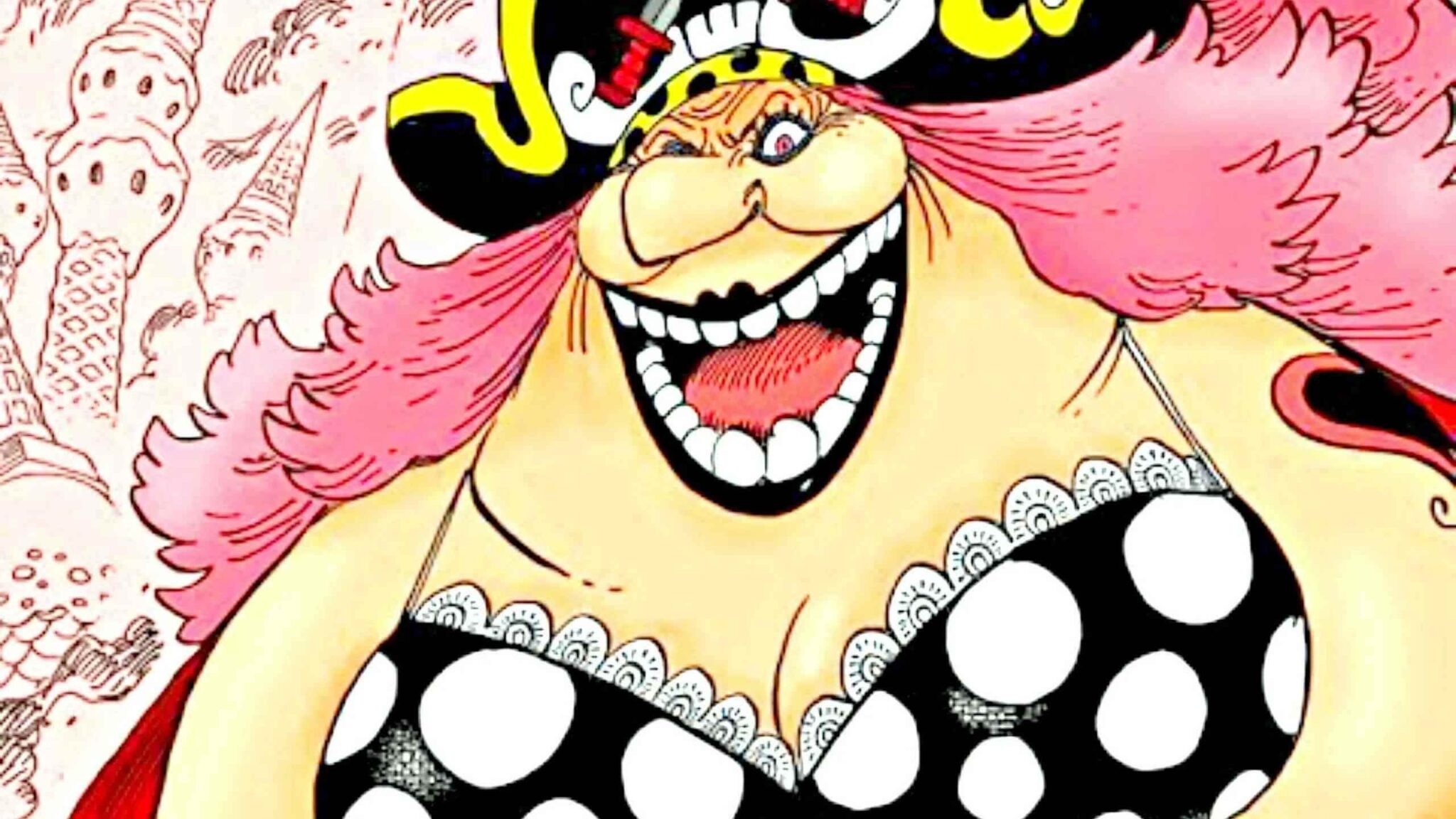 Fotos big mom. Ёнко большая мамочка. Большая мамочка и Луффи. Смерть большой мамочки Ван Пис. Большая мамочка Ван Пис Манга.