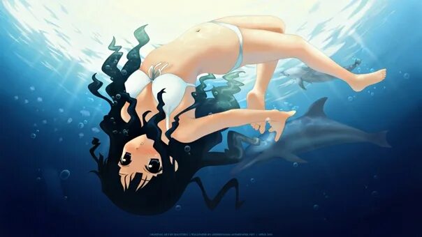 Аниме девочка под водой 6