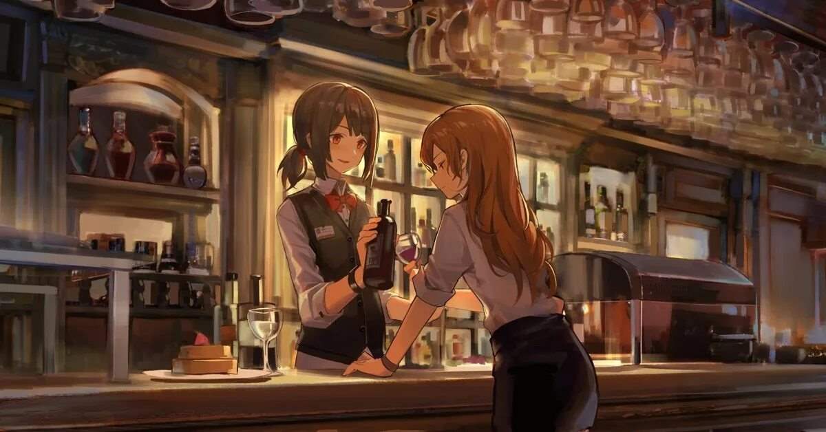 Аниме девушка бармен 19