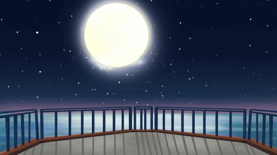 Аниме фон балкон ночью 2