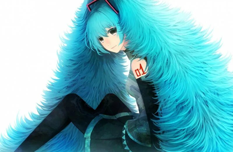 Девочка с синими волосами из аниме