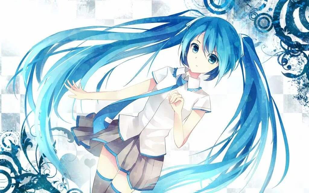 Девочка с синими волосами из аниме 10