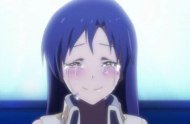 Девушка аниме плачет и улыбается 4