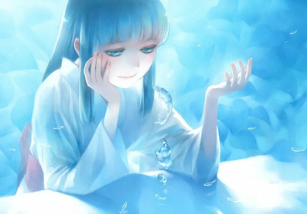 Голубое аниме девочка 10