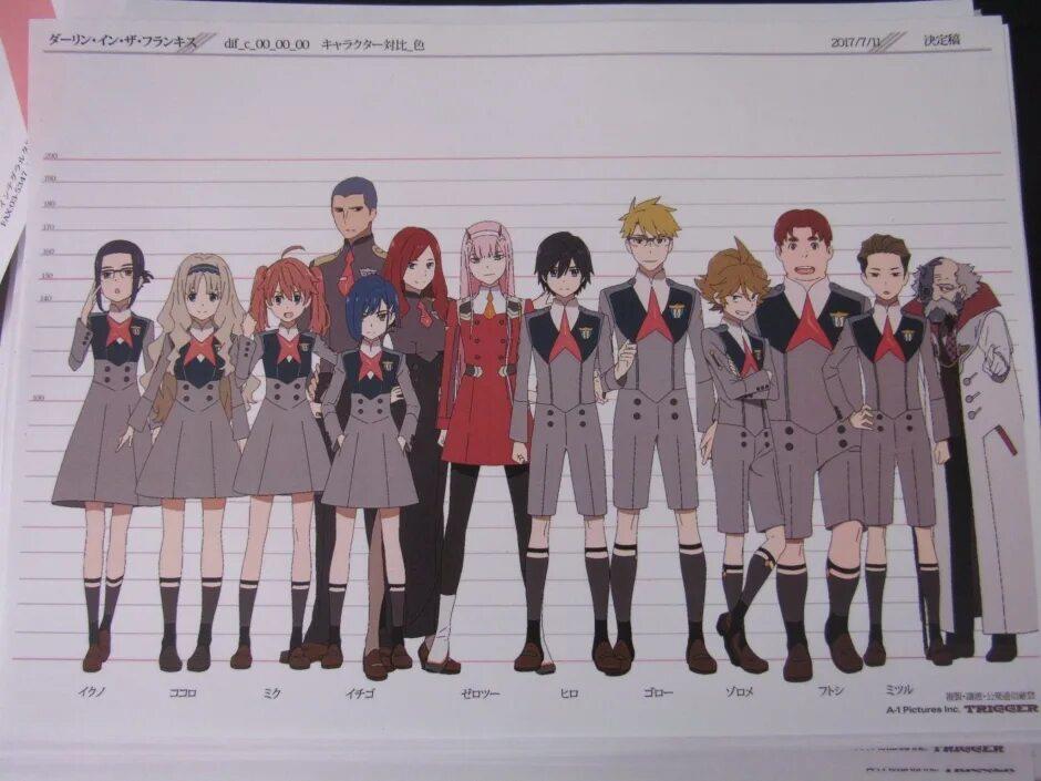 Имена всех персонажей из аниме милый во франсе 3