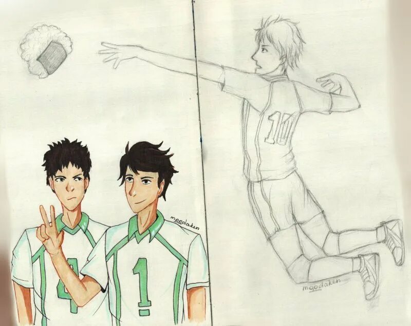 Как нарисовать кагеяму из аниме волейбол поэтапно 1
