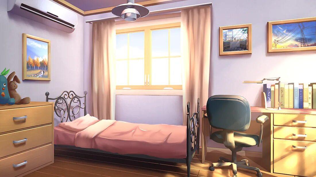Комната аниме фон без людей спальня 10