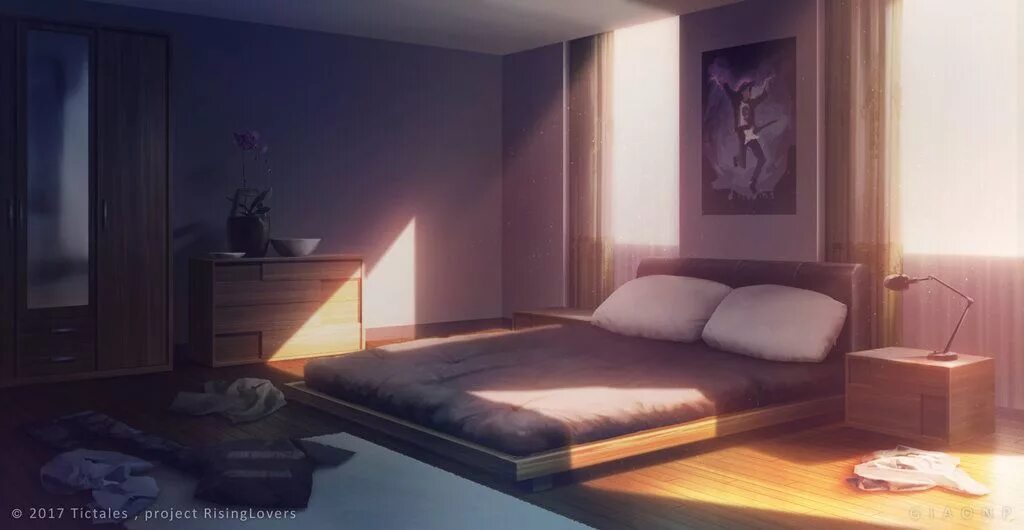 Комната аниме фон без людей спальня 13