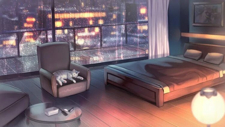 Комната аниме фон без людей спальня 15