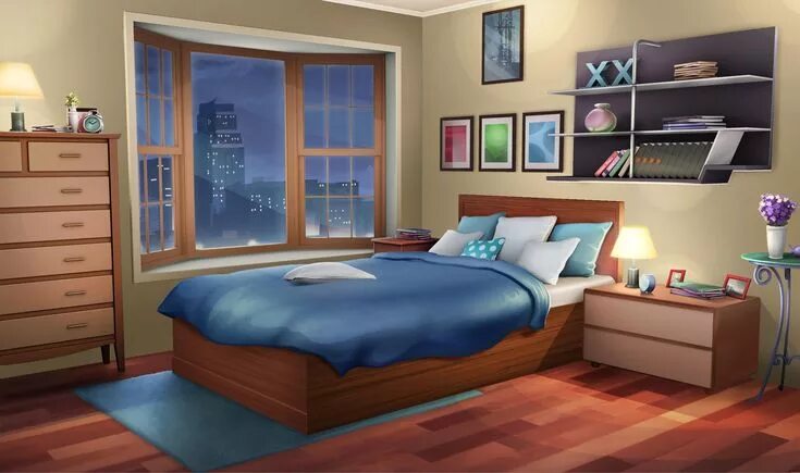 Комната аниме фон без людей спальня 17