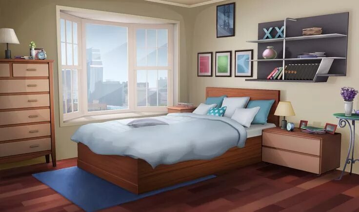 Комната аниме фон без людей спальня 5