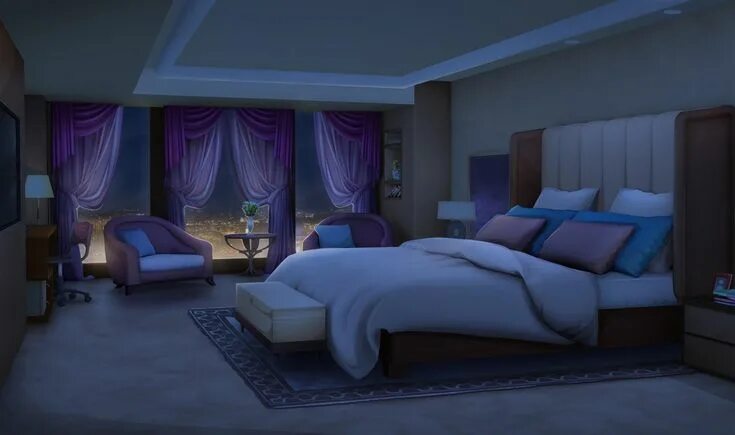 Комната аниме фон без людей спальня 7