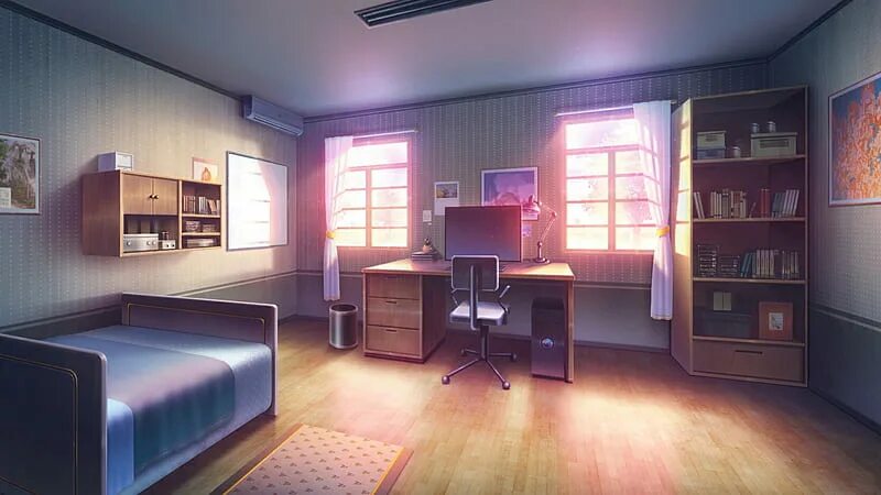 Комната аниме фон без людей спальня 8