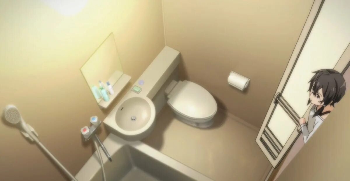 Общественный туалет аниме 13